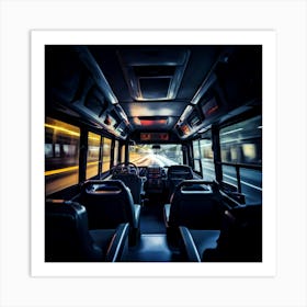 Bus At Night Art Print