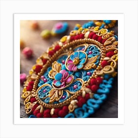 Embroidered Jewelry Art Print