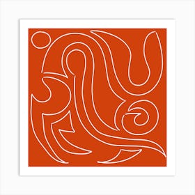 Orange Hare Art Print