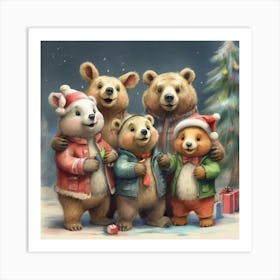 Christmas Bears Art Print