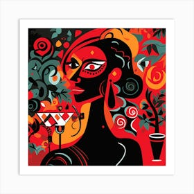 Lady With A Martini Art Print