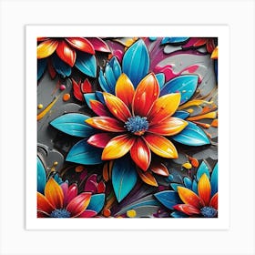 Colorful Flowers 26 Art Print