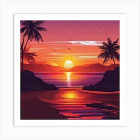 Sunset Painting 3 Art Print