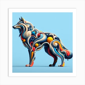 Abstract Wolf 2 Art Print