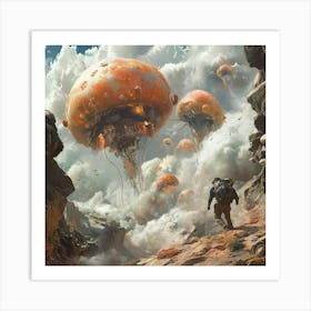 Aliens And Jellyfish Art Print