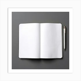 Blank Notebook And Pen 2 Art Print