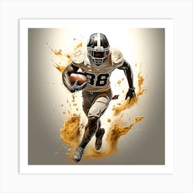 Football Player Running 2 Art Print