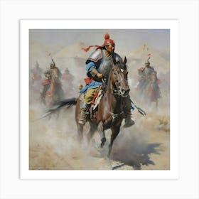 OIL CHINESE WARRIORS Art Print