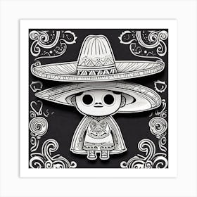 Sombrero Girl Art Print