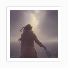 Woman In A Yellow Coat Art Print