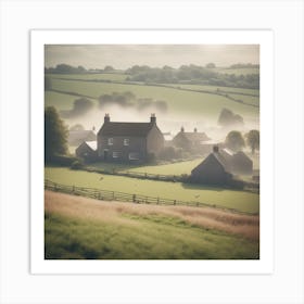 View Of Farm In England Haze Ultra Detailed Film Photography Light Leaks Larry Bud Melman Tren Art Print