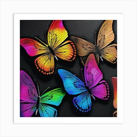 Colorful Butterflies 76 Art Print