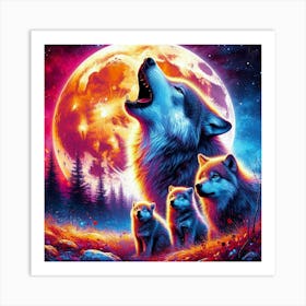 Howling Wolf Family Art Print