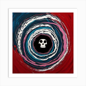 Skull In A Spiral Art Print