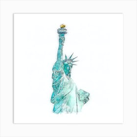 Statue Of Liberty Watercolor Painting Digital Art 1 Art Print