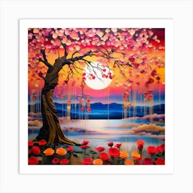 Cherry Blossom Painting Art Print