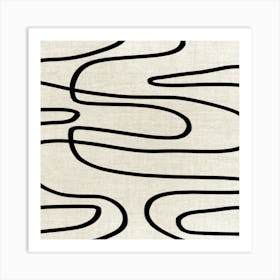 Abstract Black And White Lines Art Print