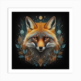 Mystical Forest Fox Print Art And Wall Art Art Print