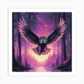 Owl In Flight Art Print