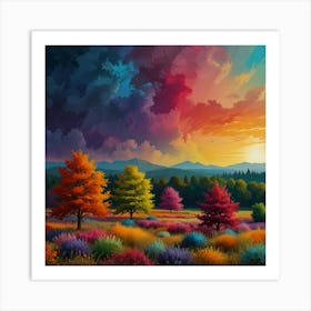 Colorful Nature Painting Art Print 1 2 Art Print