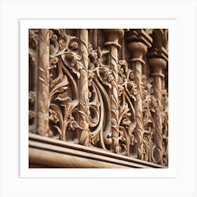 Carved Pillars Of A Church Art Print