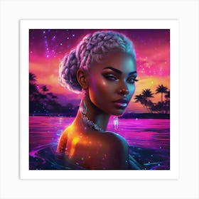 Beautiful Woman In The Water Art Print