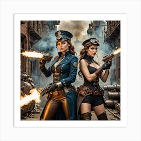 Steampunk Girls 1 Art Print