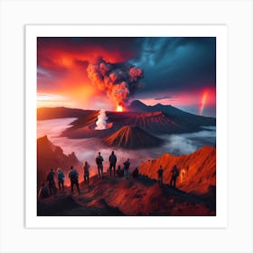 Volcano Eruption In Indonesia Art Print