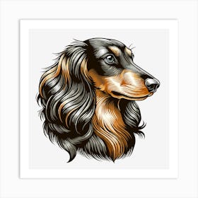 Dachshund Dog Portrait Art Print