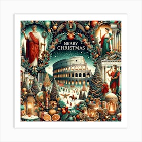 Merry Christmas In Rome Art Print