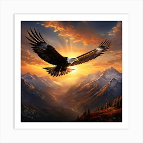 Bald Eagle art print Art Print