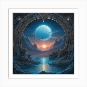 619429 Super Blue Moon Anchoring A Subtle Landscape In A Xl 1024 V1 0 Art Print