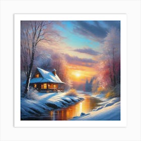 Winter Sunset Art Print
