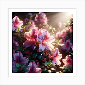 Pink Azaleas Art Print