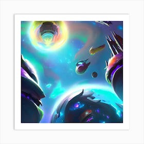 Spaceships And Planets Art Print