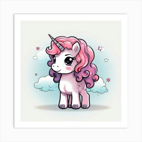 Cute Unicorn 468 Art Print