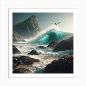 Ocean Wave Crashing Art Print