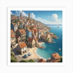 Croatia City art print 1 Art Print