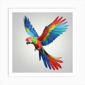 Colorful Parrot In Flight 1 Art Print