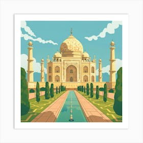 A Taj Mahal In Agra Vector Design Illustration 1719953680 2 Art Print