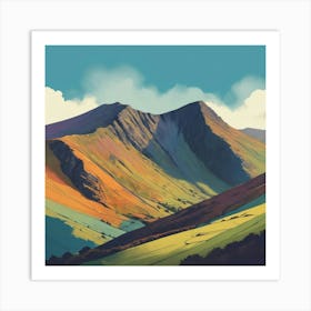 Cadair Idris Wales Colourful Mountain Illustration Art Print Art Print