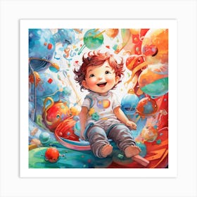 Child In A Colorful World 1 Art Print