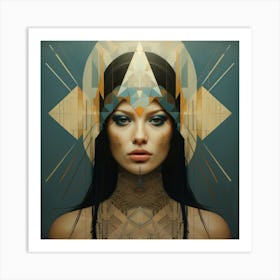 Geometric Argentinian Woman 02 Art Print