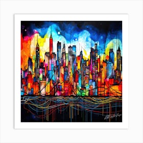 Cityscape At Night - Skyline Near Me Art Print