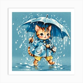 Rainy Day Cat Art Print