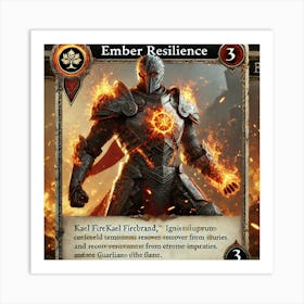 Kael Firebrand Ember Resilience Art Print