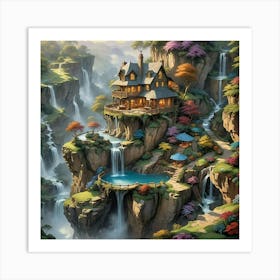 Waterfall House Art Print