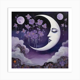 Violet moon Art Print