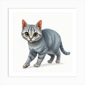 Striped Cat Portrait Art Print