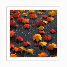 Autumn Leaves In The Rain Art Print